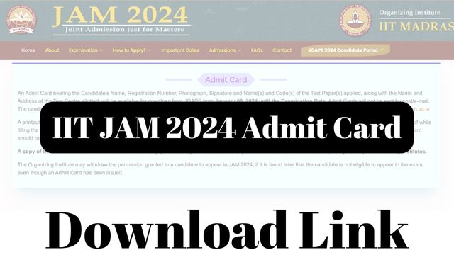 IIT JAM 2024 Admit Card