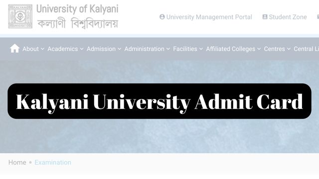 Kalyani University Admit Card