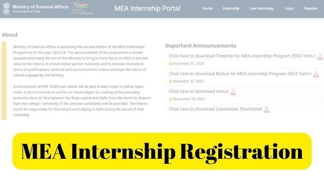 MEA Internship Registration