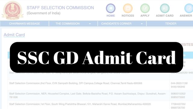SSC GD Admit Card