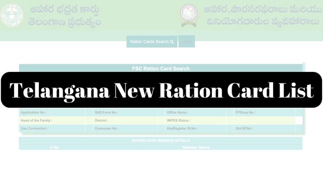 Telangana New Ration Card List