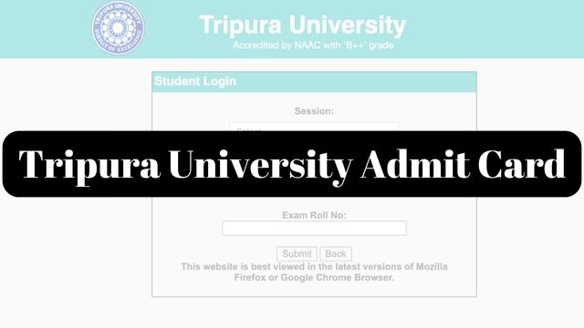 Tripura University Admit Card
