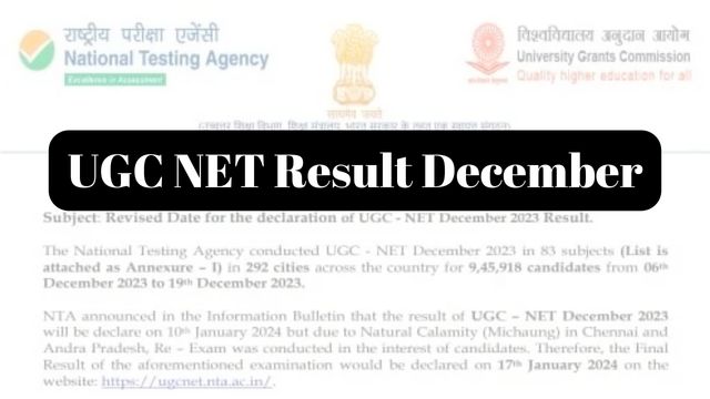UGC NET Result December