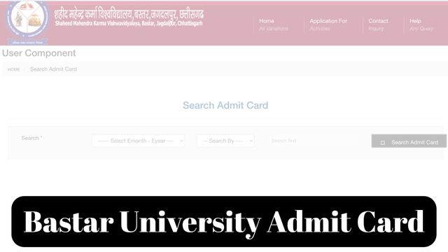 Bastar University Admit Card