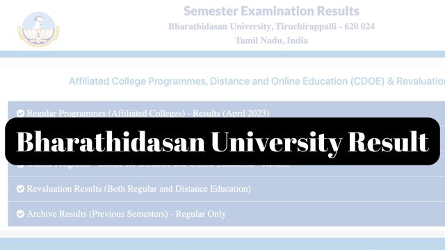 Bharathidasan University Result